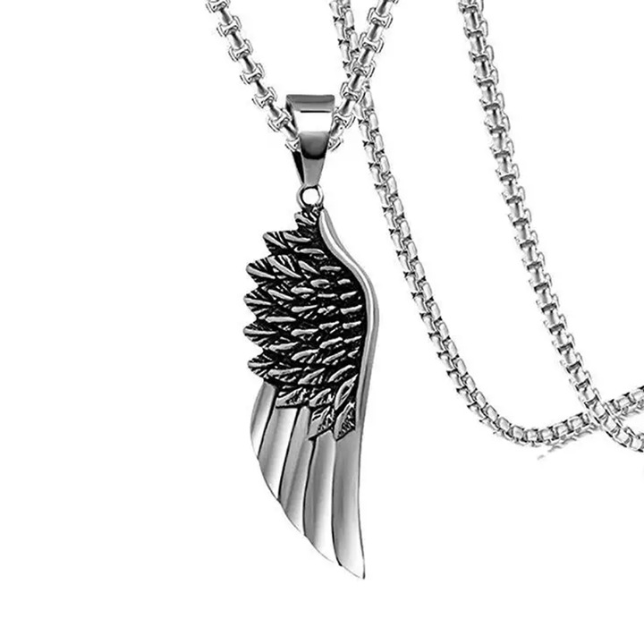 Eyfan.ro lánc medállal, szárnymodell, uniszex, metál ezüst