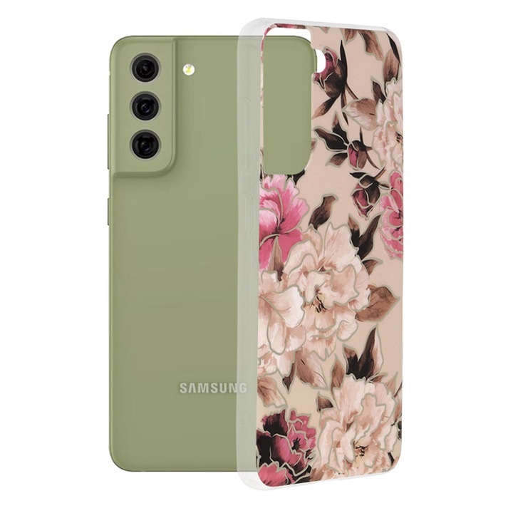 Защитен калъф за Samsung Galaxy S21 FE 5G, Grip Pro, Marble Series, G3169, термопластичен, Mary Berry Nude
