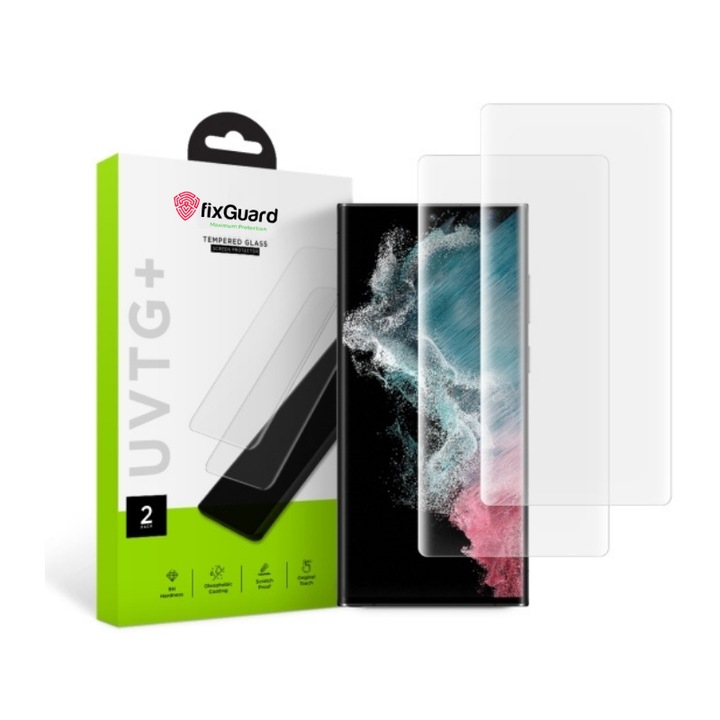 Стъклен протектор fixGuard UVTG+, 2бр за Samsung Galaxy S23 Ultra, Clear