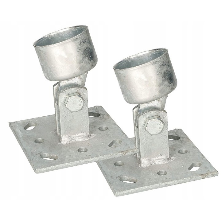 2 db kerek oszloptalp készlet, acél, 100 x 100 x 38 mm, ezüst