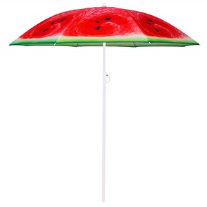 Umbrela de plaja, Poliester, 180 cm, Verde/Roz
