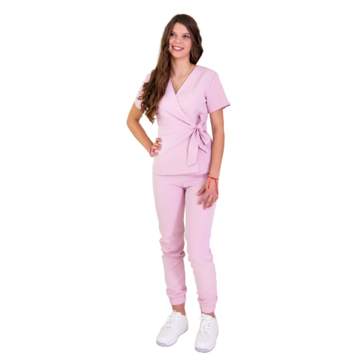 Costum medical dama cordon premium | Le Poumon, 25% ray 70% pes 5% sp, Lila, XXL
