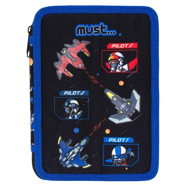 Must Space Battle piperetáska, kemény, két cipzárral, 15x5x21