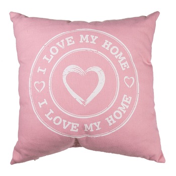Perna decorativa I love my home - roz, 40 x 40 cm, Radar 190241 Perna decorativa I love my home - roz, 40 x 40 cm, Radar 190241