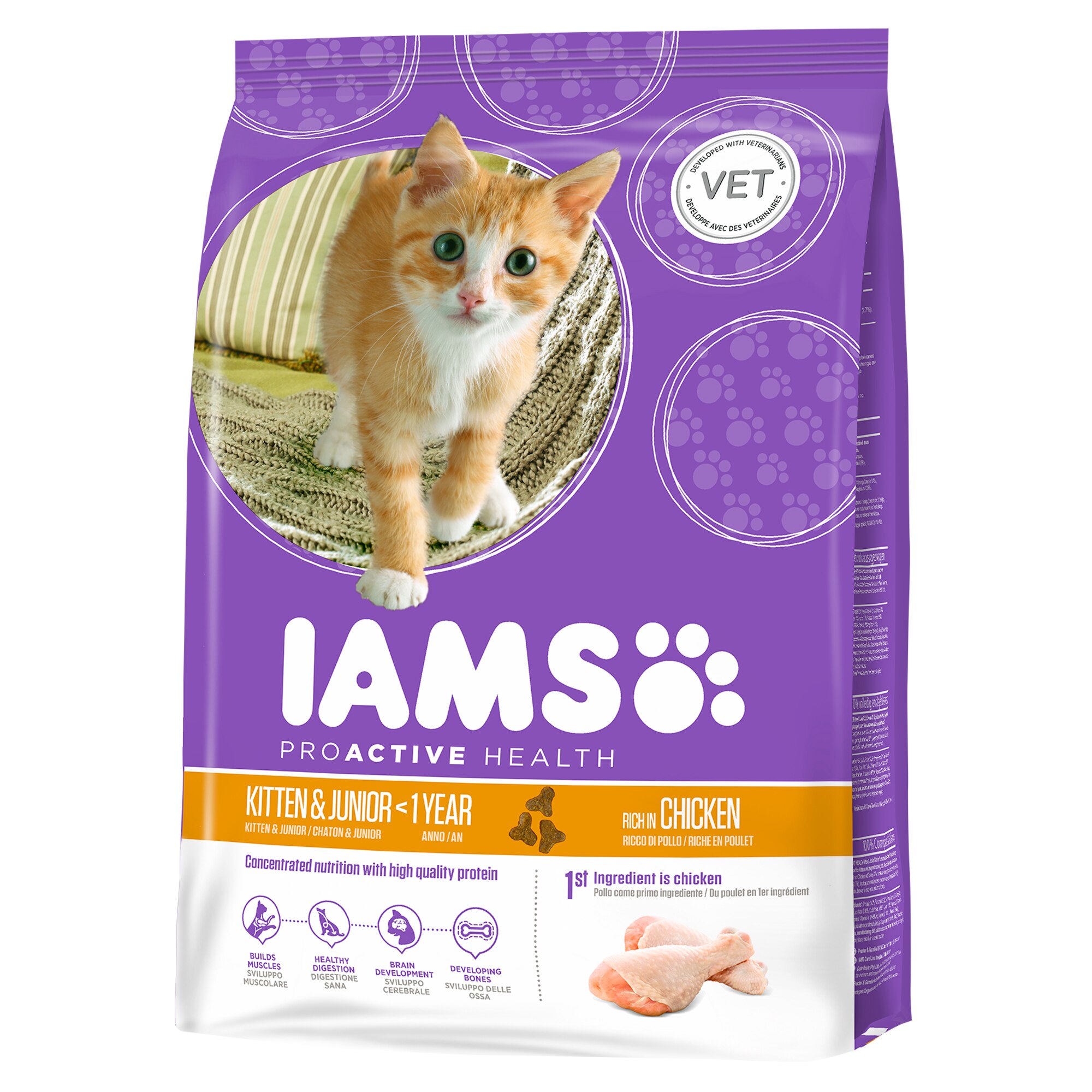 Hrana uscata pentru pisici IAMS 1-12 luni, Pui, 850 gr