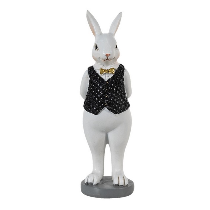 Nyuszi Easter Boy figura fekete-fehér polyresin 5x5x15 cm