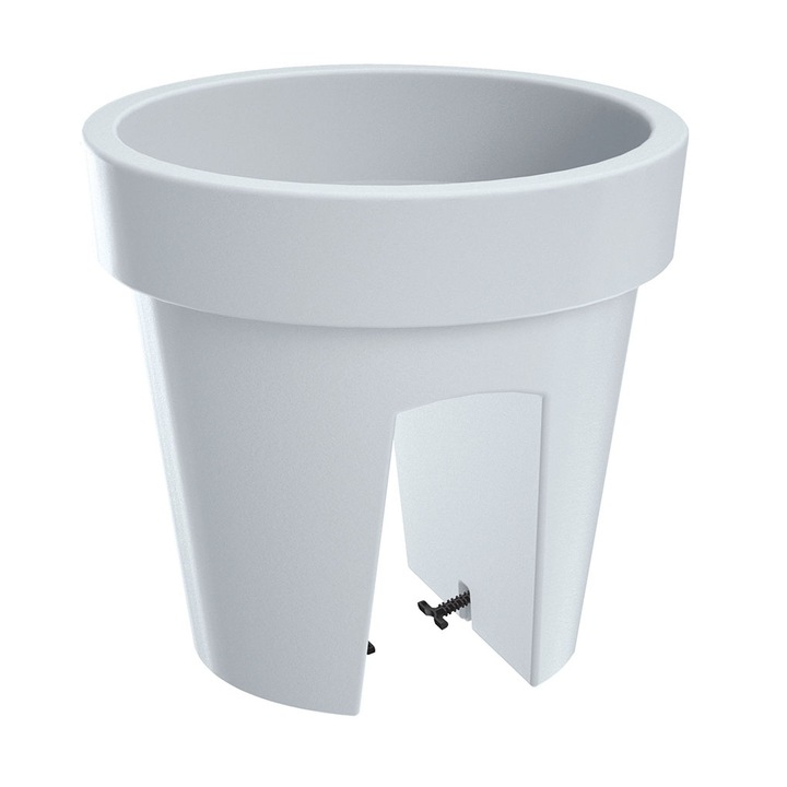 Ghiveci pentru balustrada, Prosperplast, 16.5 cm, Alb