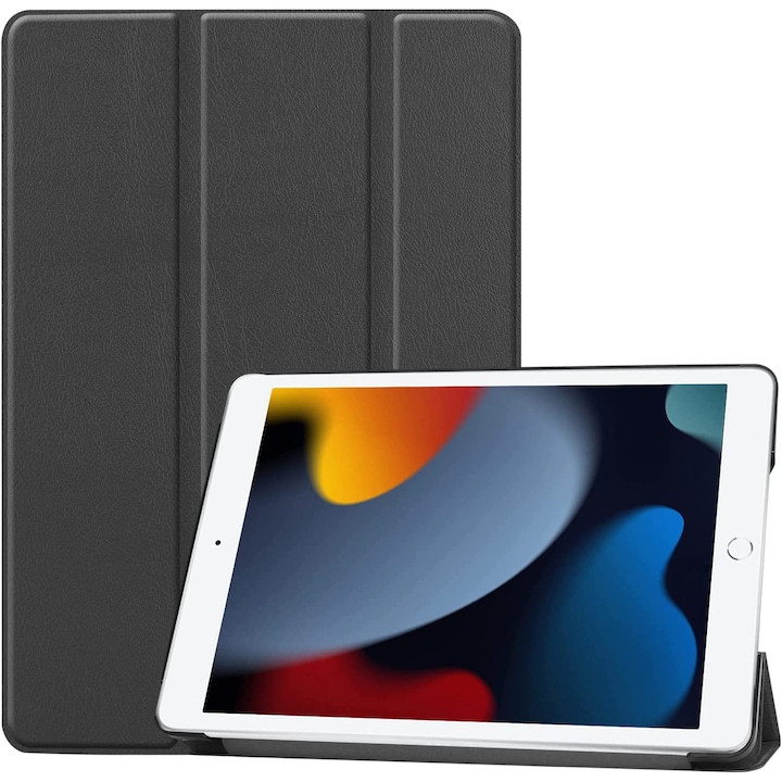 Sigloo Trifold Slim Smart Tablet tok, iPad 2021/2020/2019, 10,2 hüvelykes és iPad Air3/iPad Pro, 10,5 hüvelykes tabletekhez, fekete
