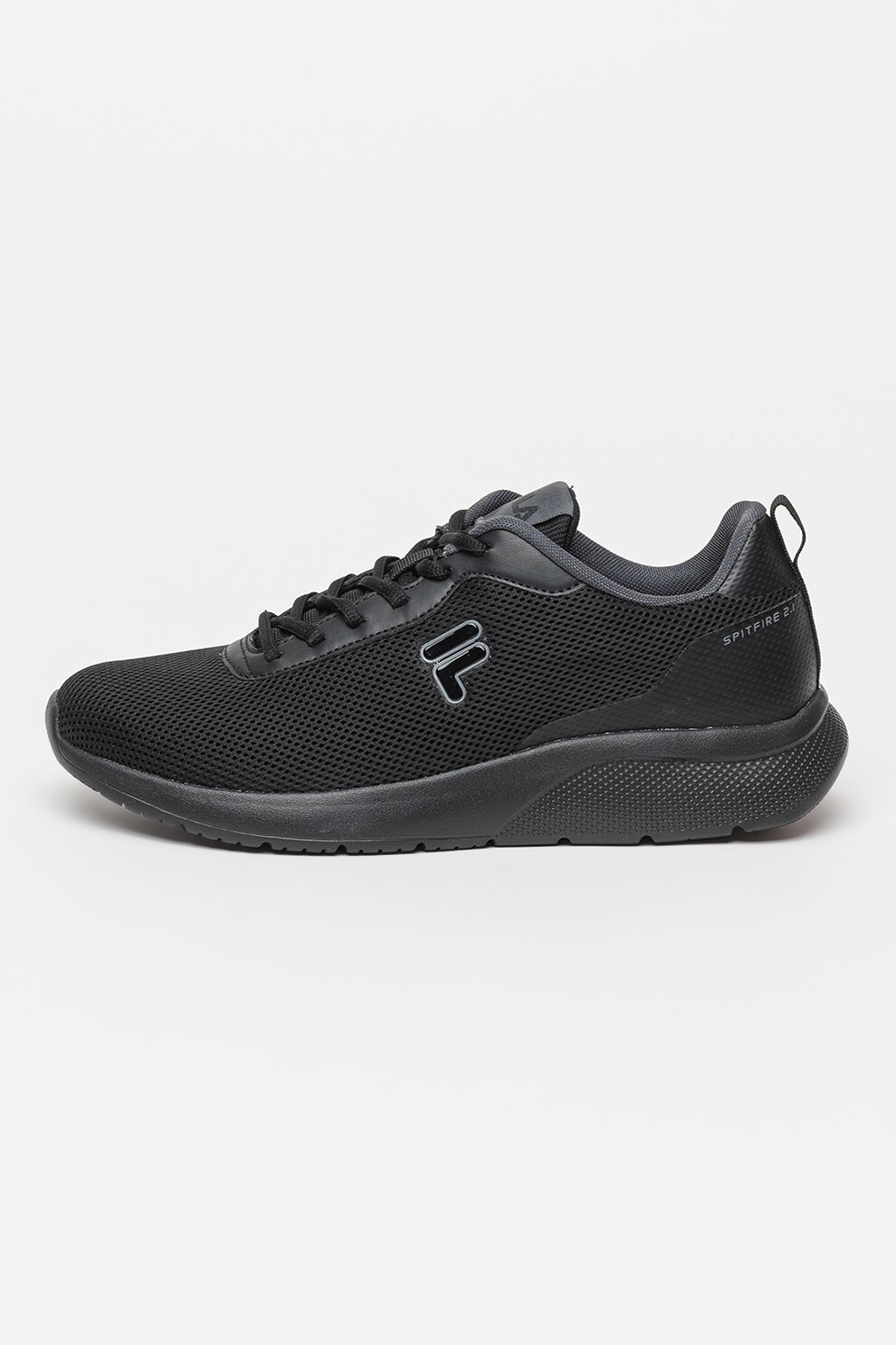 Fila, Pantofi sport cu insertii din piele ecologica Spitfire, Negru, 44