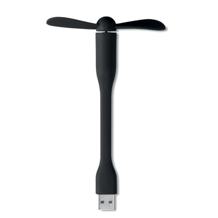 Szilikon USB mini ventilátor, rugalmas, fekete