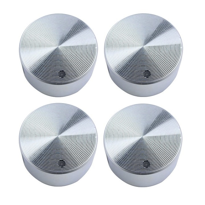 Set 4 butoane pentru plita incorporabila, YWX, 6mm, Aliaj, Argintiu