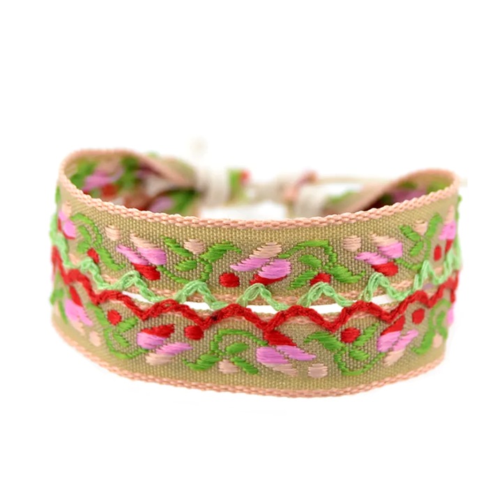 Bratara dama, motive traditionale, reglabila, verde, EFAYN