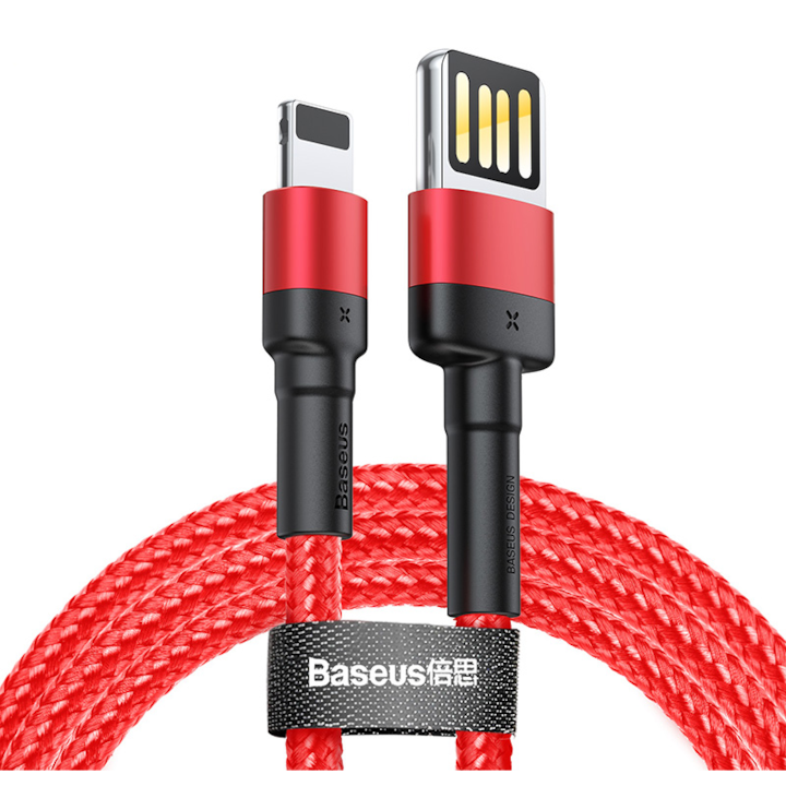 Baseus Cafule 2,4A 1 m-es Lightning USB-kábel kétoldalas, piros
