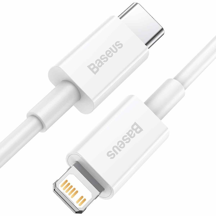 Baseus Superior USB-C Lightning kábel, 20 W, PD, 0,25 m, fehér