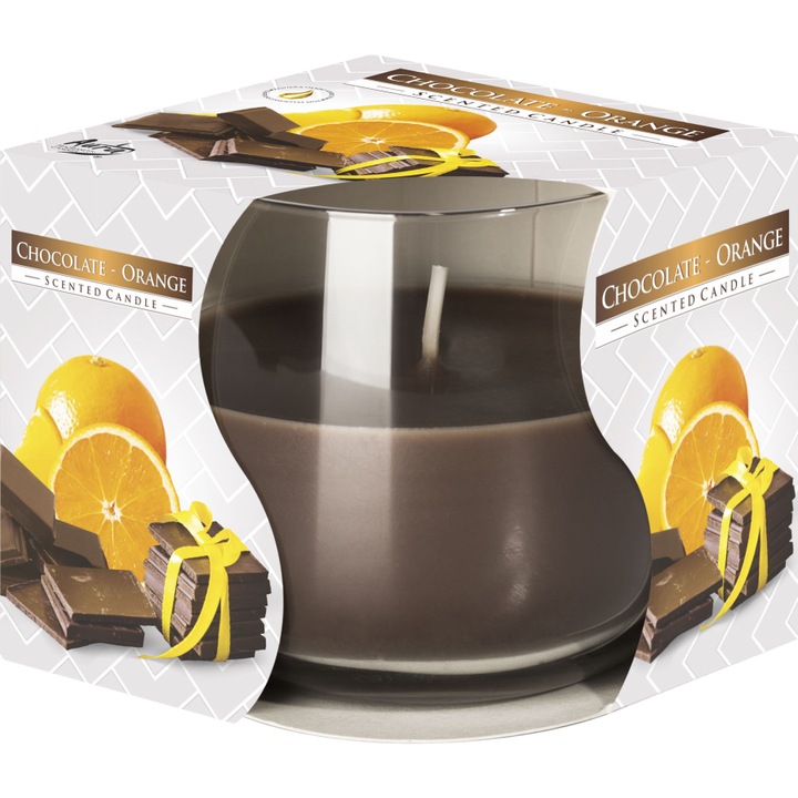 Ароматизирана свещ, Bispol, Кафяв, Шоколад/Портокал