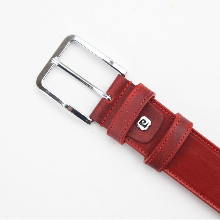 Мъжки колан, Pierre Cardin, Кожа, 125, Червен, 125