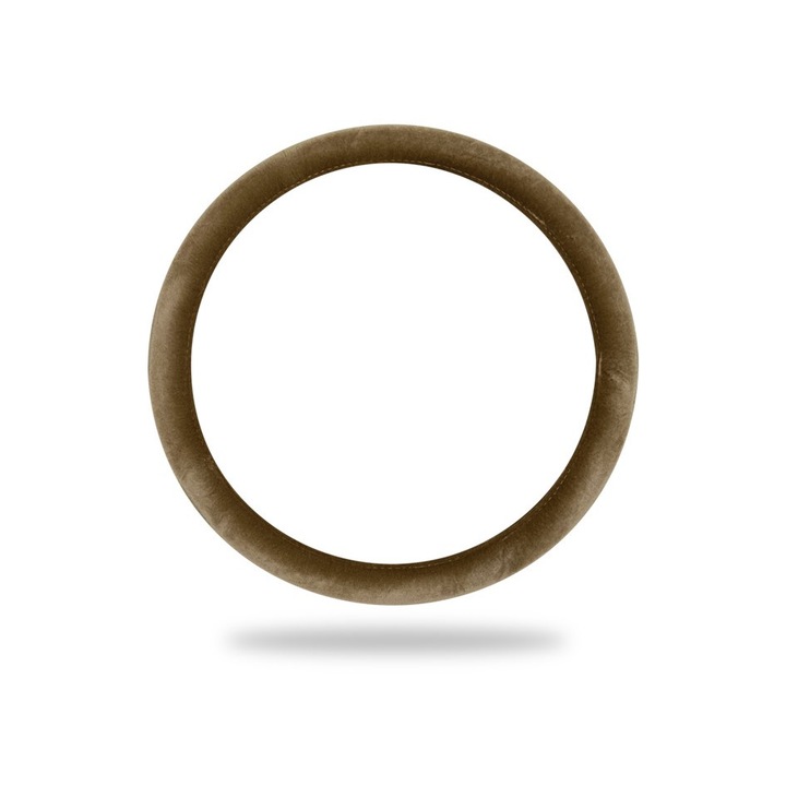 Протектор на кормилото, с кристали, златисто кафяв плюшен бордюр, 38 см