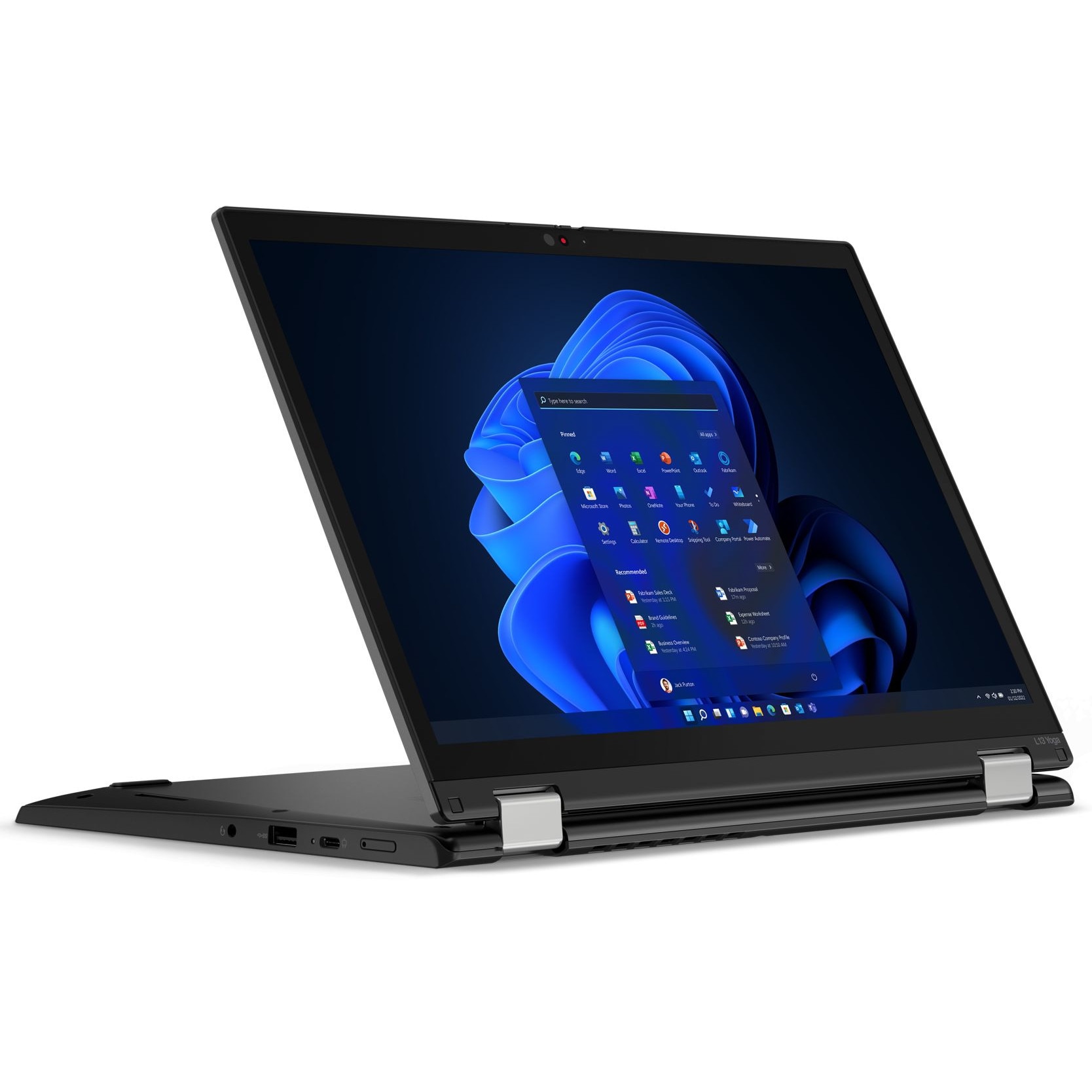 Лаптоп Lenovo ThinkPad L13 Yoga G3 с AMD Ryzen PRO 5875U (2.0/4.5GHz,  16M), 16 GB, 512GB M.2 NVMe SSD, AMD Radeon RX Vega 8, Windows 11 Pro,  Черен