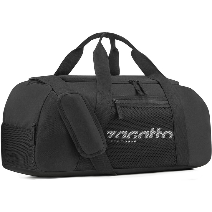 Geanta pentru sala de sport sau de voiaj, Zagatto®, Negru, Casual, Unisex, Universala, Multifunctionala, Fermoar dublu, Impermeabila, Curea de umar cu protectie, Nylon/Poliester, 50x25x25 cm, 32L, FIT AIR, ZG757