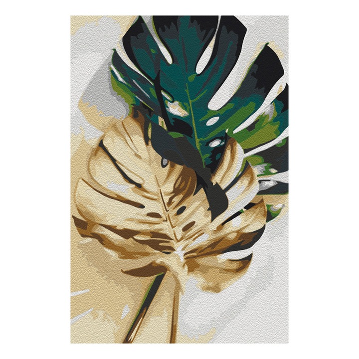 Pictura pe numere Artgeist, Golden Monstera, 40 x 60 cm