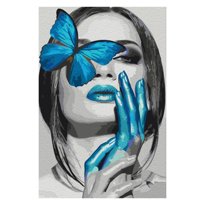 Pictura pe numere Artgeist, Blue Butterfly, 40 x 60 cm