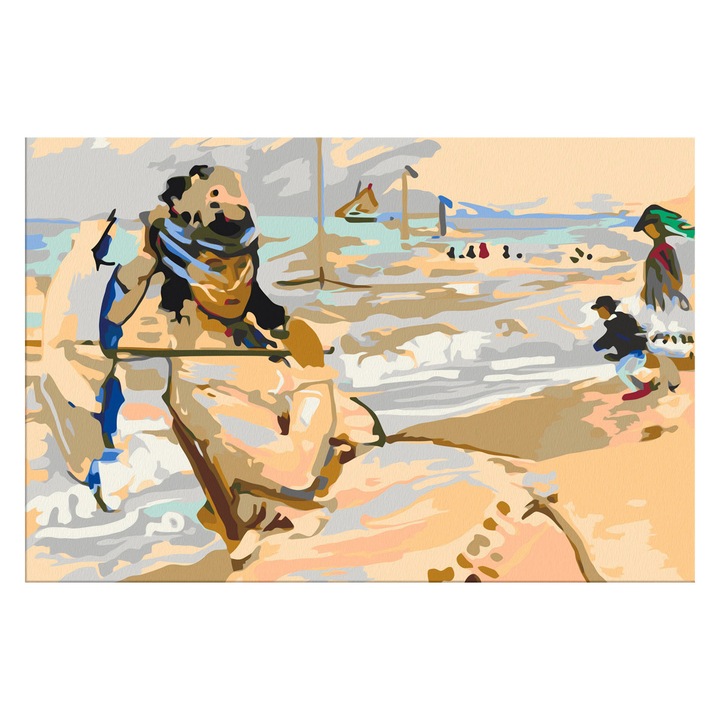 Artgeist festék szám szerint, Claude Monet: Camille a Trouville-i tengerparton, 60 x 40 cm