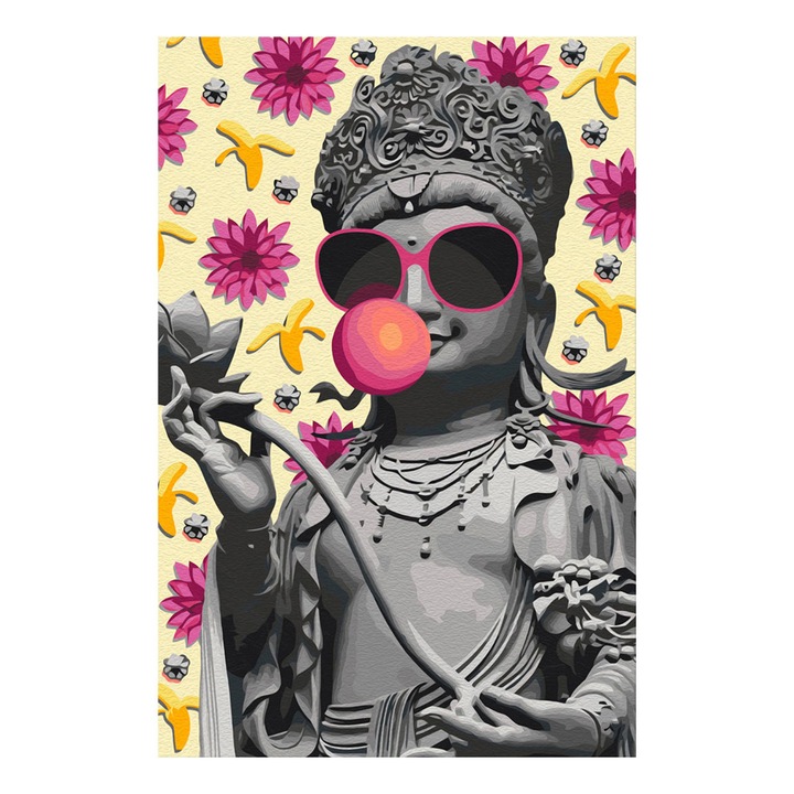 Artgeist festmény számokkal, Buddha és Banán, 40 x 60 cm