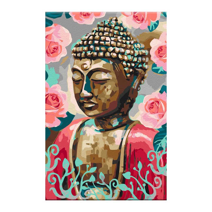 Artgeist festmény számokkal, Buddha pirosban, 40 x 60 cm