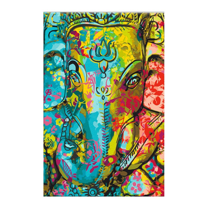 Artgeist, festés szám szerint, Színes Ganesha, 40 x 60 cm