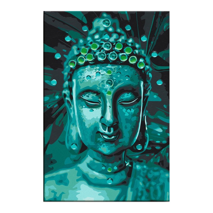 Artgeist festmény számokkal, Smaragd Buddha, 40 x 60 cm