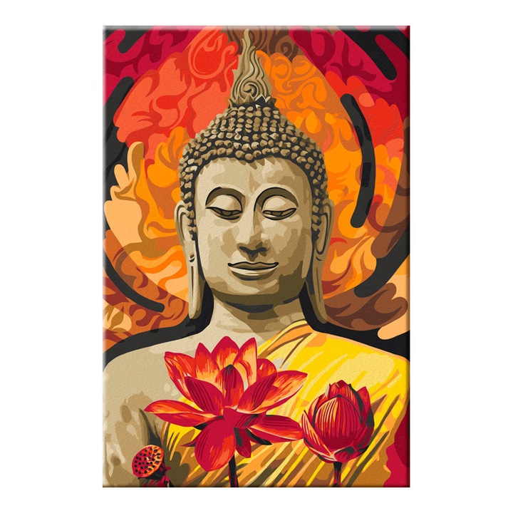 Artgeist festmény számokkal, Tüzes Buddha, 40 x 60 cm