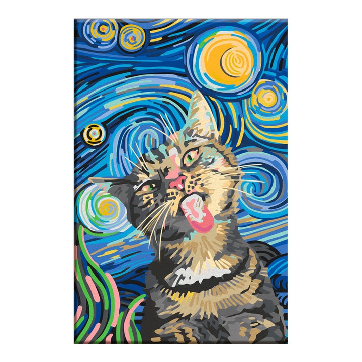 Artgeist festmény számokkal, Freaky Cat, 40 x 60 cm