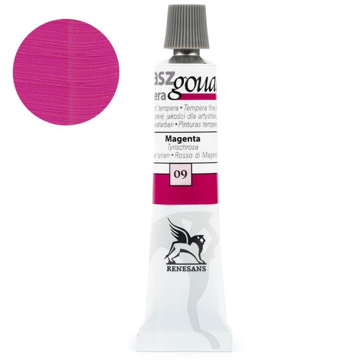 Vopsea guase extrafine, Renesans, 20ml, 09 Magenta