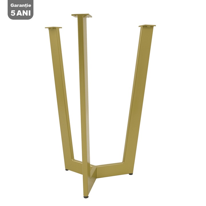 Set Picior Masa Cafea Stil Scandinav Trident, Vopsire in camp electrostatic, Finisaje Premium, BalustradeTM, Metal Gold H 72 cm