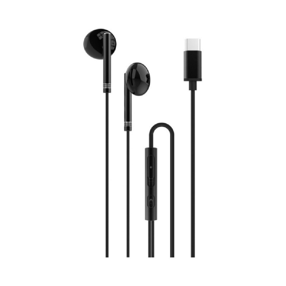 Casti cu fir Stereo XO EP29 Negru, tip In-Ear, conector USB TipC, 1m, Microfon incorporat