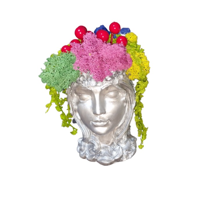 Statueta cu licheni multicolor, 10/20 cm