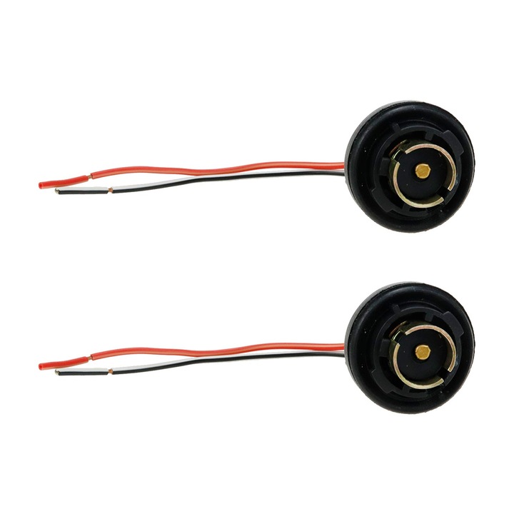 Комплект 2 метални фасунги P21w 1156 с окабеляване за led / крушки с нажежаема жичка
