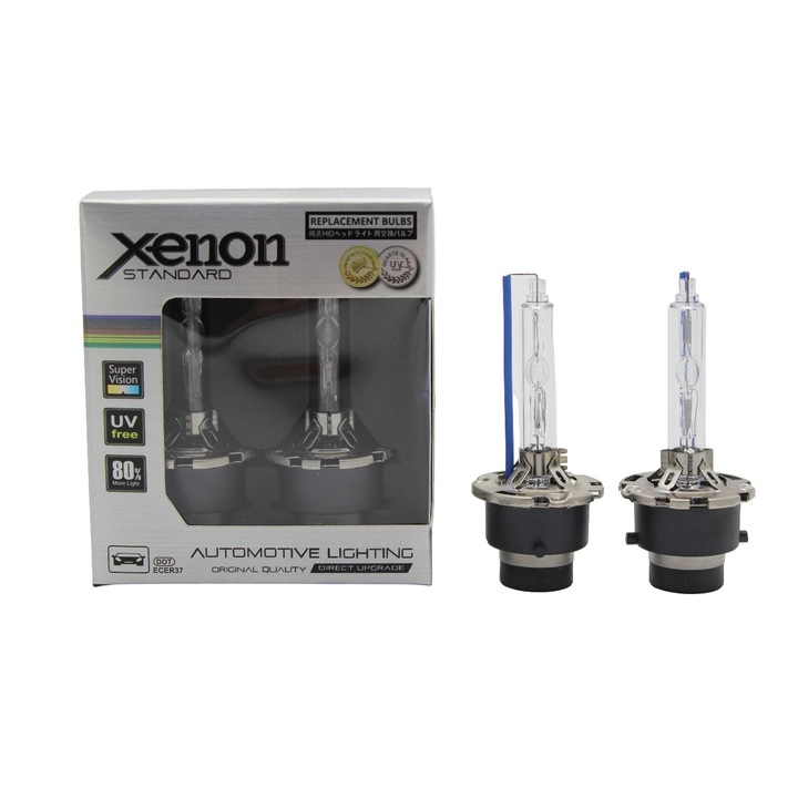 Set 2 becuri xenon D2S 5000K premium 80% mai multa lumina