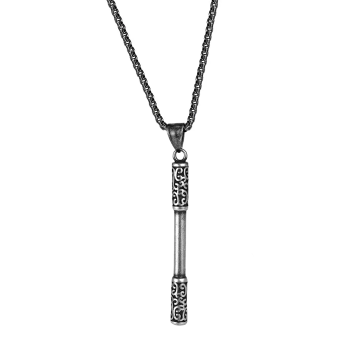 Eyfan.ro lánc szerzetes bot medállal, majomkirály minta bottal, uniszex, ezüst