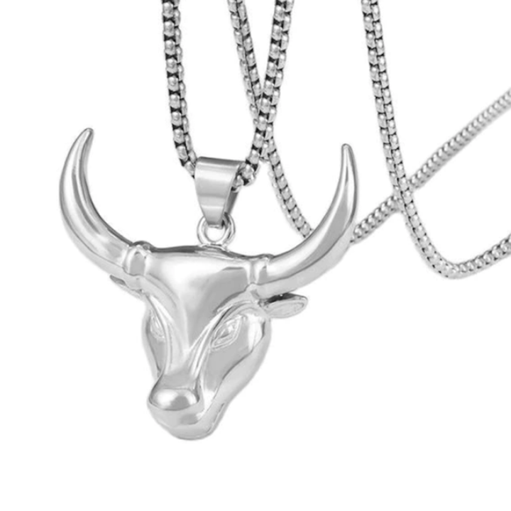 Eyfan.ro lánc démon bika medállal, uniszex, ezüst