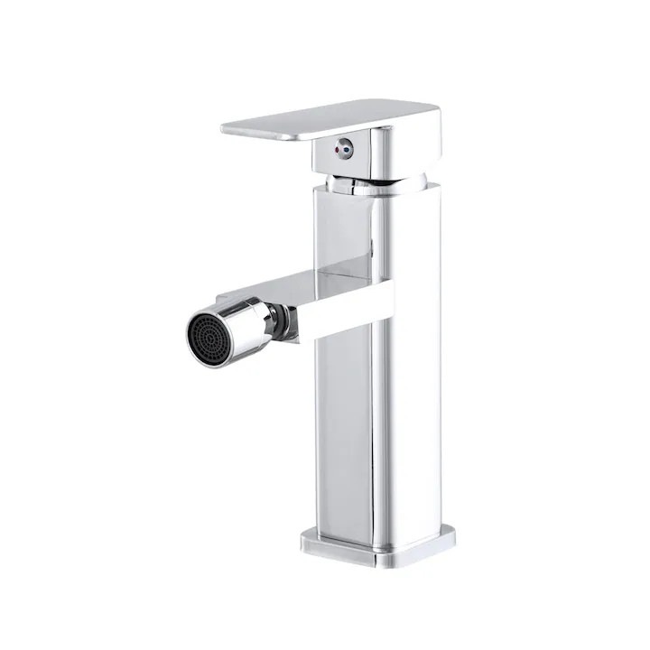 Baterie Bideu, Granitan, Caro, Inaltime 175 mm, Raza De Actiune A Duzei 110 mm, Cap Ceramic, Perlator Interschimbabil, Set De Montaj Inclus, Chrom/Argintiu