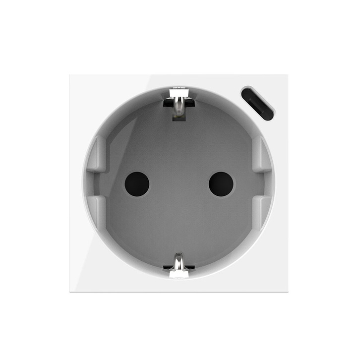 Modul Priza Schuko si USB-C LIVOLO, Standard German – Serie Noua, Alb