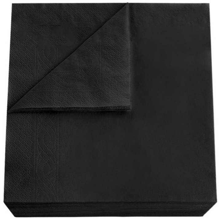 Servetele de masa Negre, 2 straturi, 33x33 cm, 250buc/set