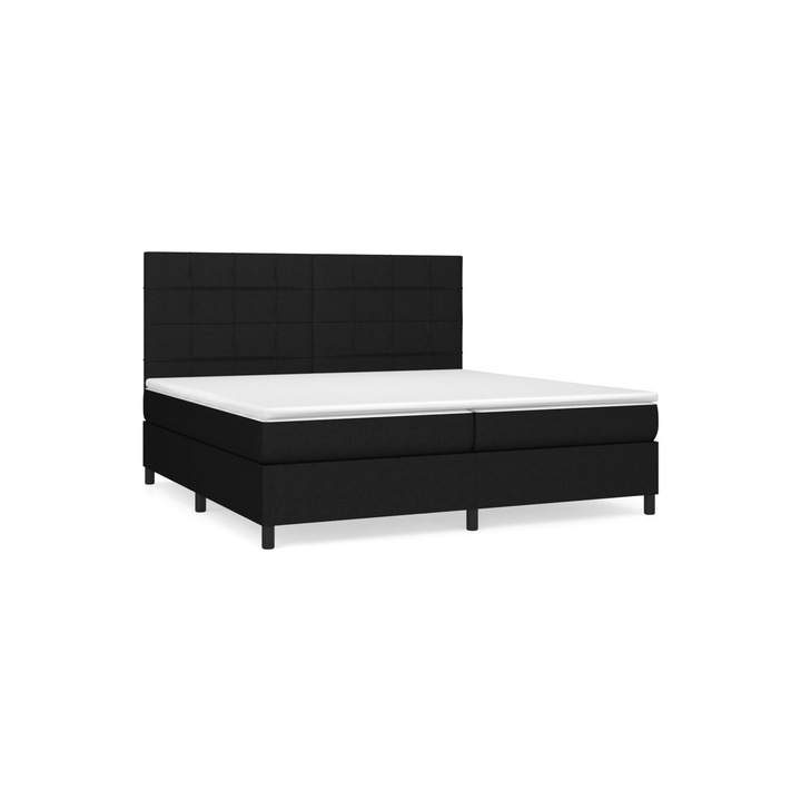 Pat box spring cu saltea vidaXL, negru, 200x200 cm, textil, 58.44 kg 3141803