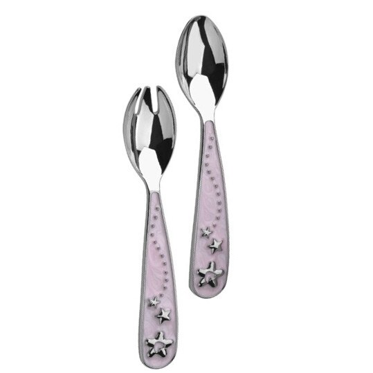 Set 2 tacamuri bebelusi inox, Roz - Arthur Price