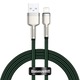 Cablu alimentare si date Baseus, Cafule Metal, Fast Charging, USB la tip Lightning 2.4A braided, 2 m, Verde