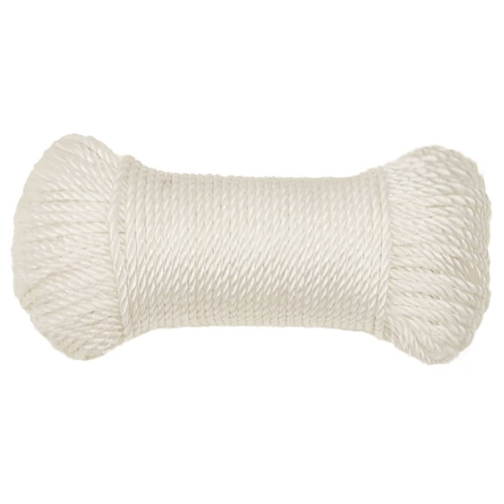 vidaXL fehér poliészter fonott csónakkötél 14 mm x 25 m 152779