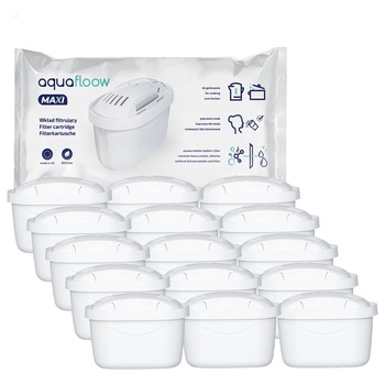 Set 15 Filtre pentru apa, Aquafloow Maxi, compatibil cu Brita Aquaphor Dafi