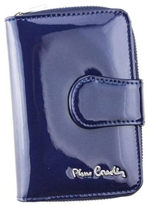 Portofel dama, Pierre Cardin, 05 LINE 115, Piele naturala, 13 x 8.5 x 3 cm, Albastru