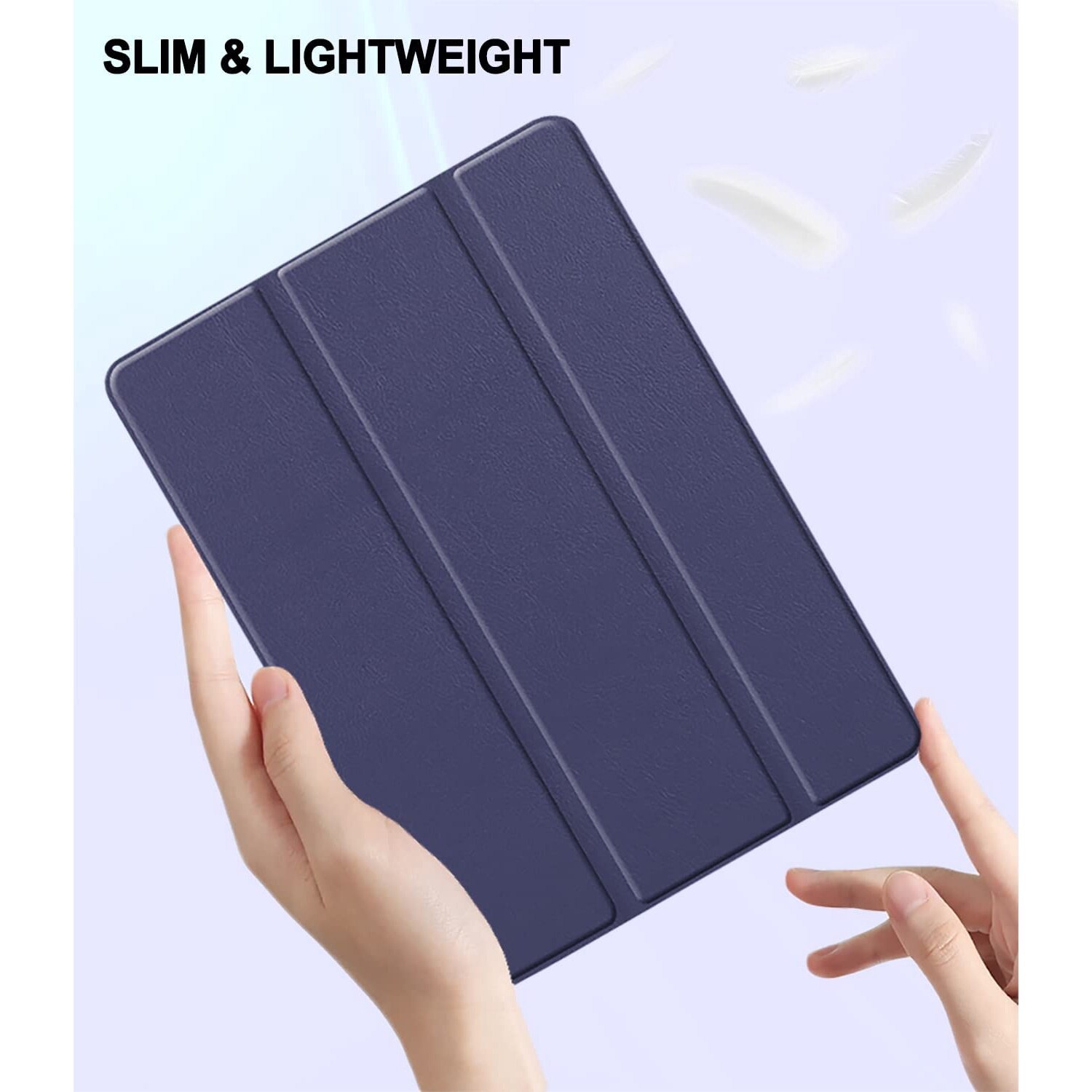Husa Slim Sigloo, Smart Cover Trifold, pentru tableta iPad 2021/2020/2019, 10.2Inch si iPad Air3/iPad Pro,10.5Inch, Dark Blue
